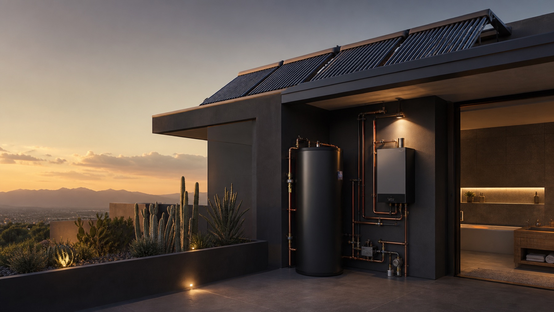 Solar hot-water system integrated with gas backup