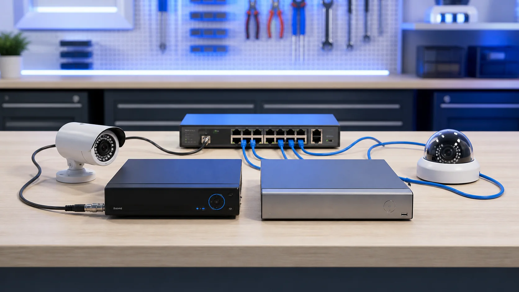 IP describes how a camera communicates; DVR and NVR describe recording architectures. The right system begins with scenes, evidence, cabling and retention—not with an acronym.