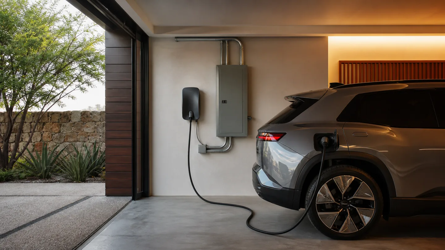The charging experience depends on the vehicle as well as the panel, dedicated circuit, protection and physical route.