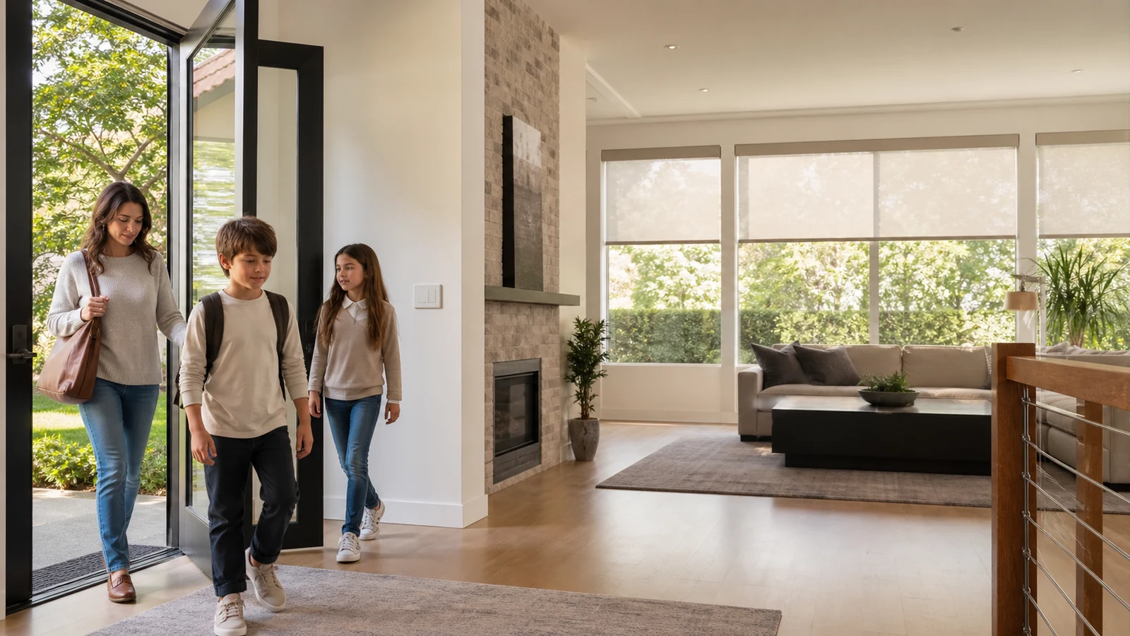 Una buena escena de salida coordina la vivienda sin ocultar estados ni eliminar el control manual.