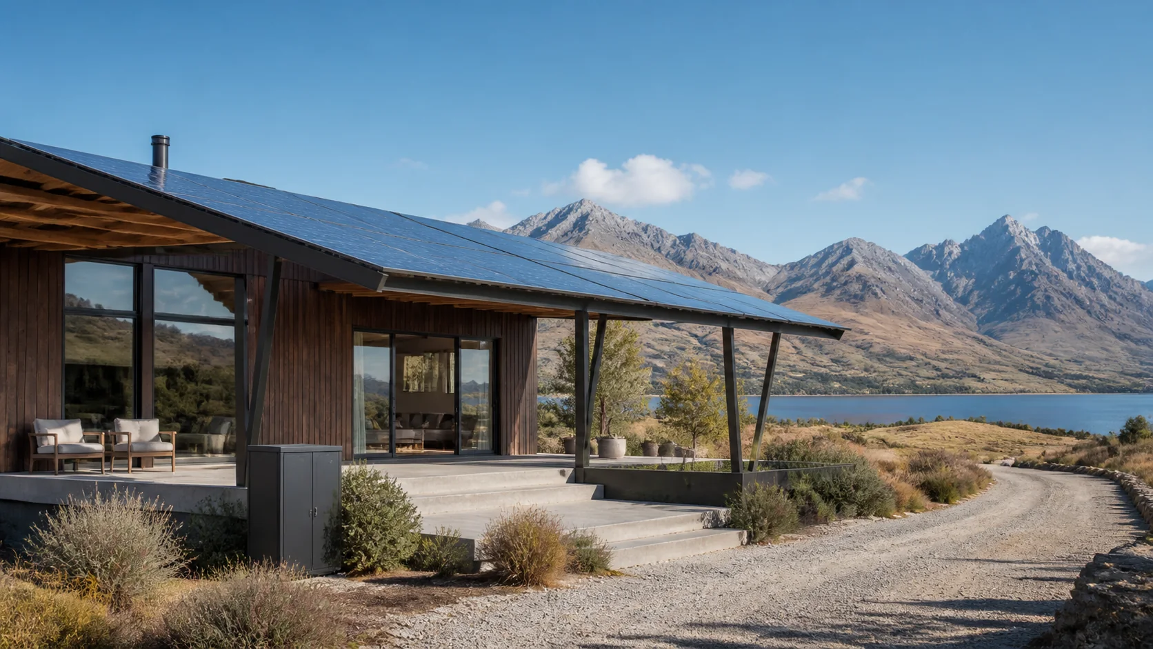 Refugio remoto con sistema solar aislado