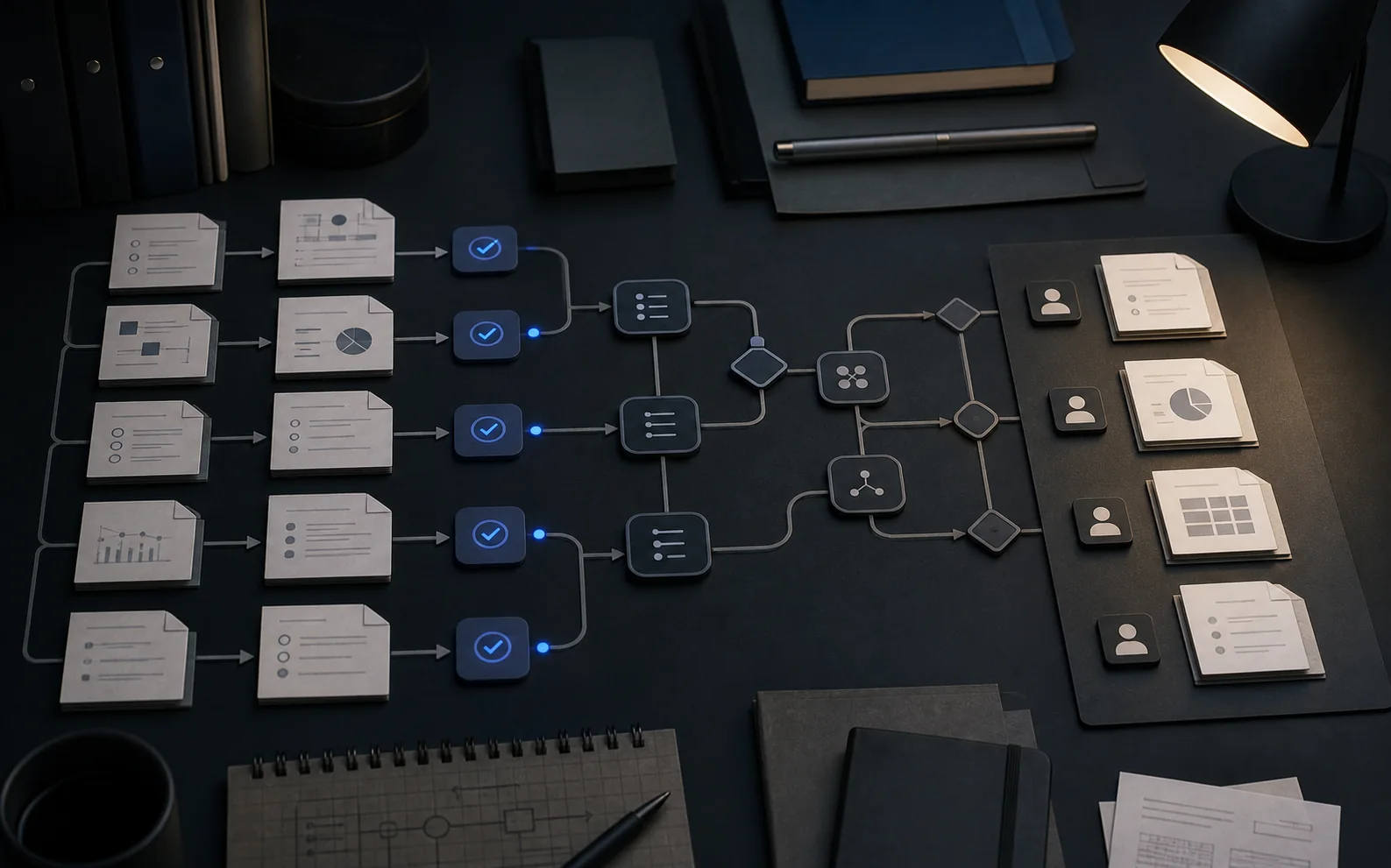 Auditoría conceptual de procesos con etapas de revisión