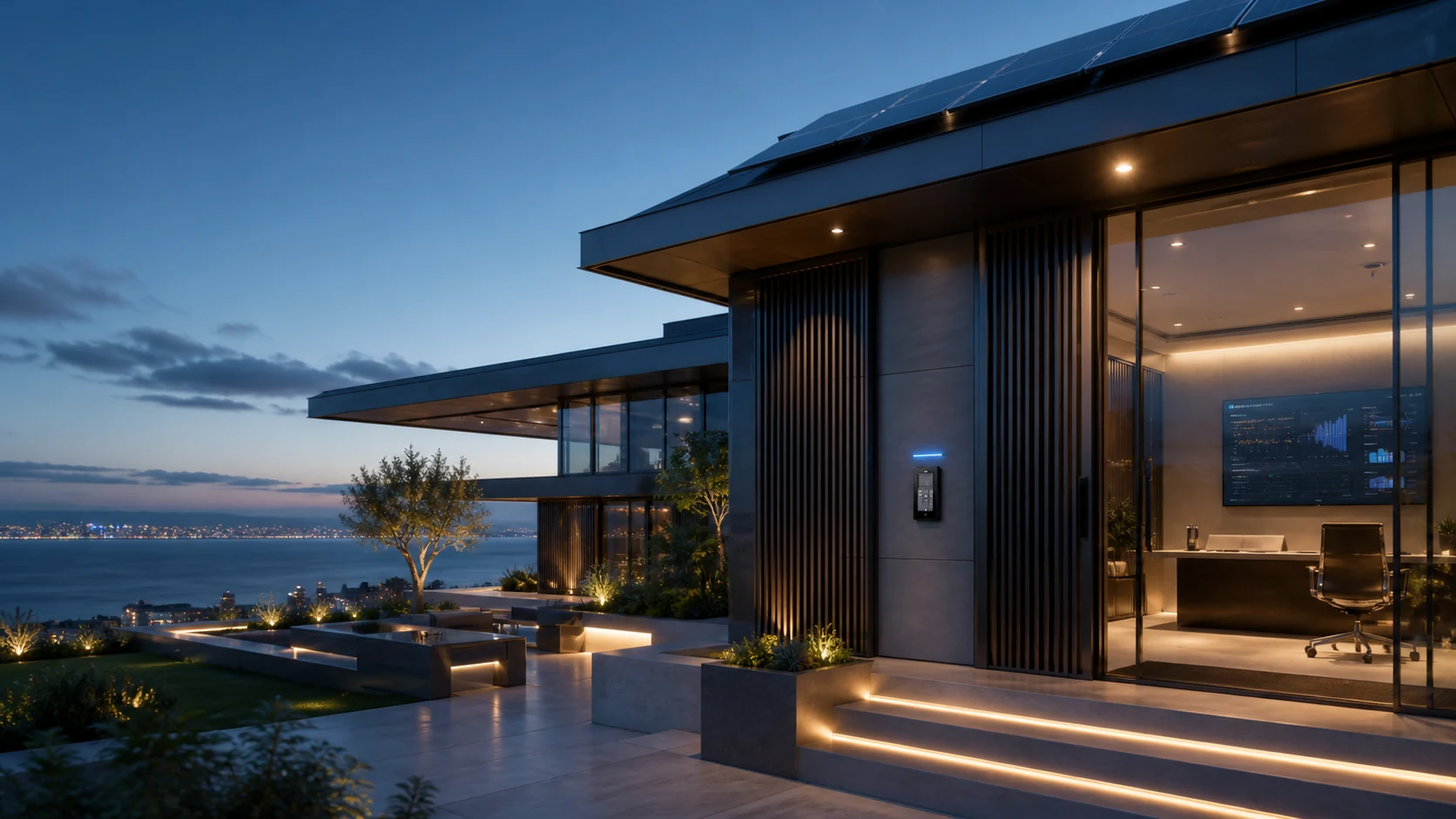 Contemporary architecture with integrated energy, access and digital operations