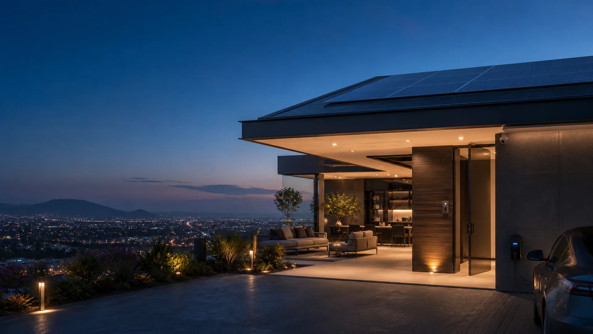 Integrated technology ecosystem in a luminous contemporary residence